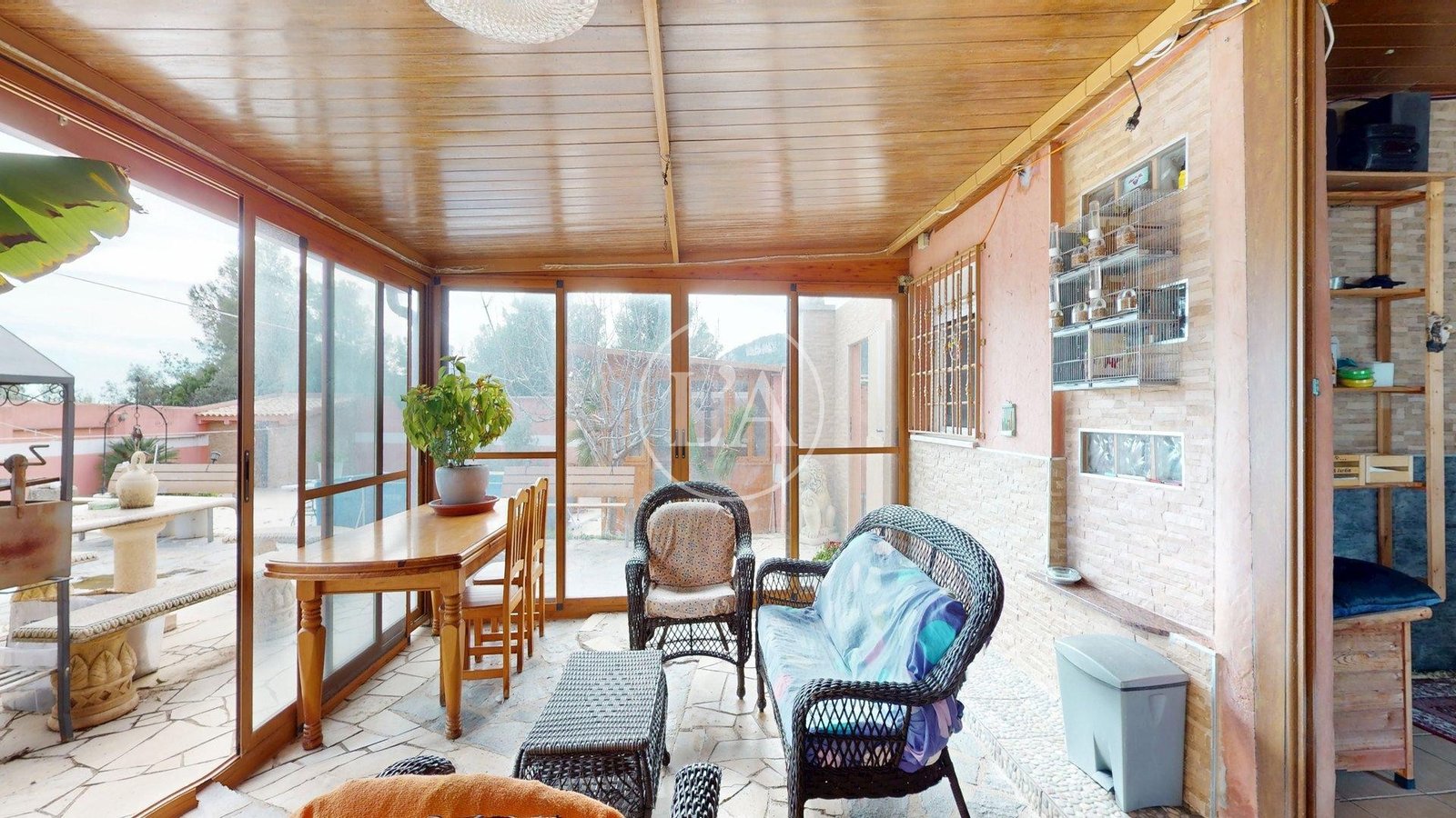 Masía urbana en venta en Vilanova d'Escornalbou salón de invierno