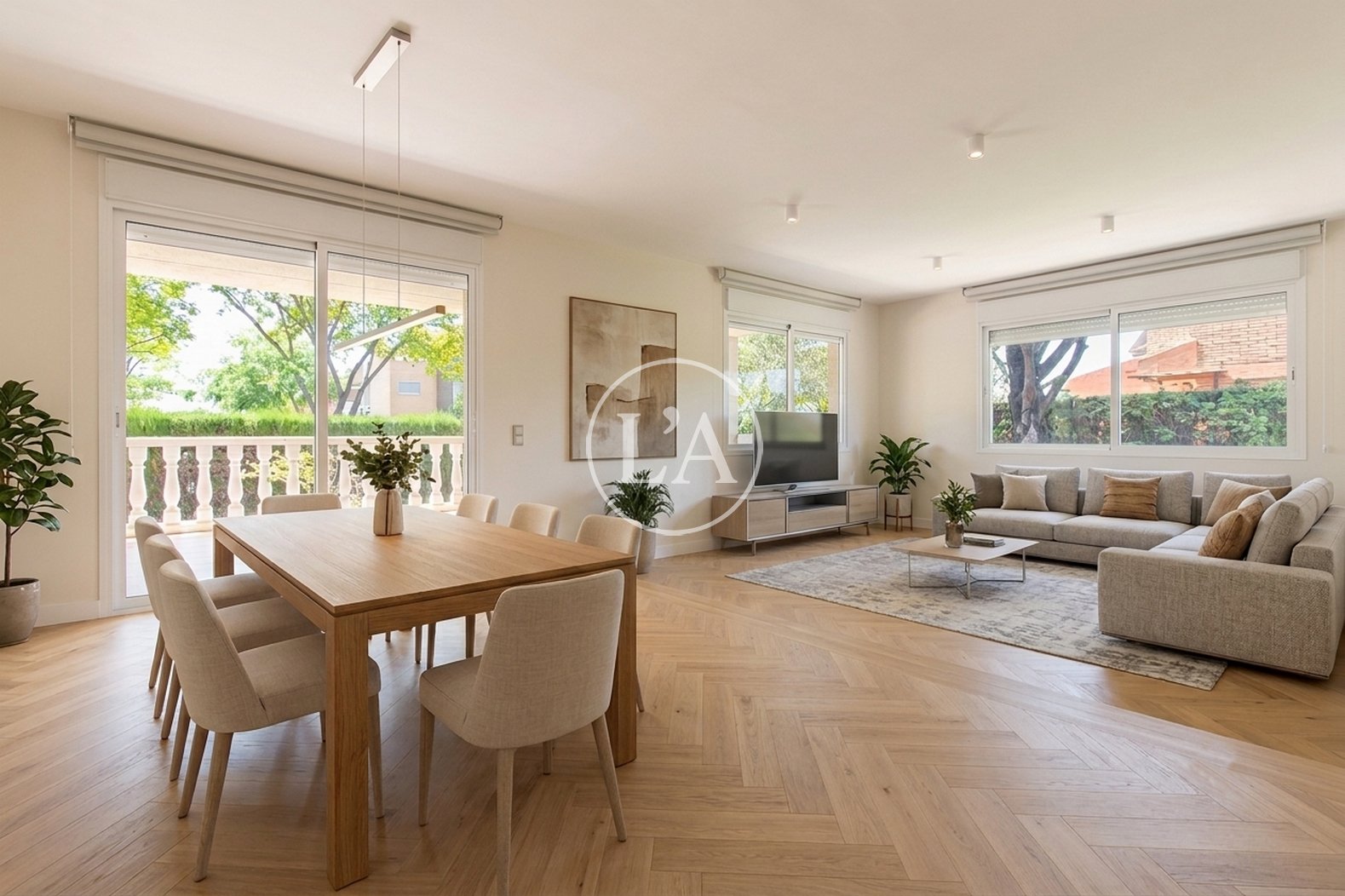 Casa en venta en Vilafortuny Cambrils salón render reformado