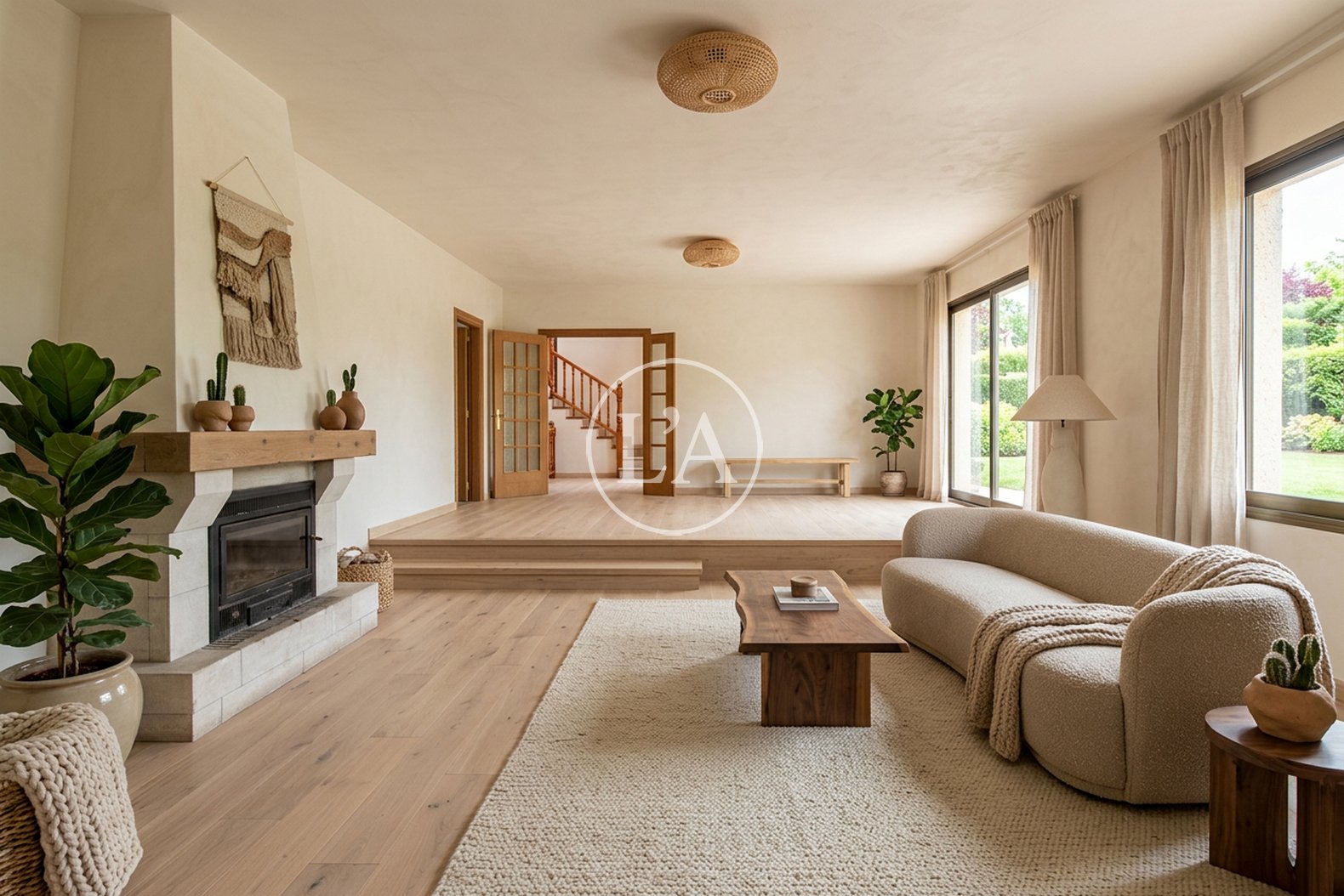Casa en venta en Vilafortuny Cambrils comedor render reformado